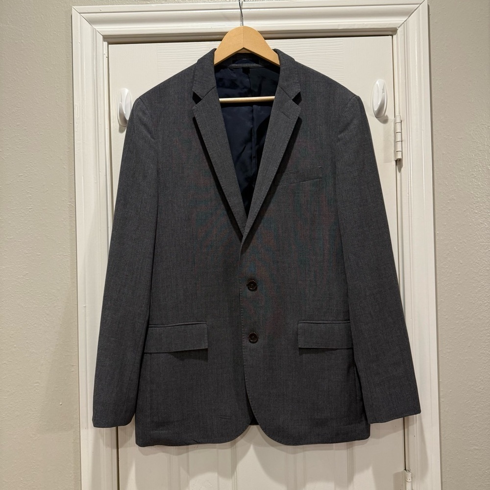 J. CREW Ludlow Gray Tollegno 1900 Wool 2-Button Blazer Suit Jacket Sz 40R Preppy